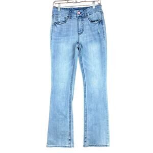 Seven7 Womens Jeans Blue Denim Light Wash Straight Button Zip Stretch 6